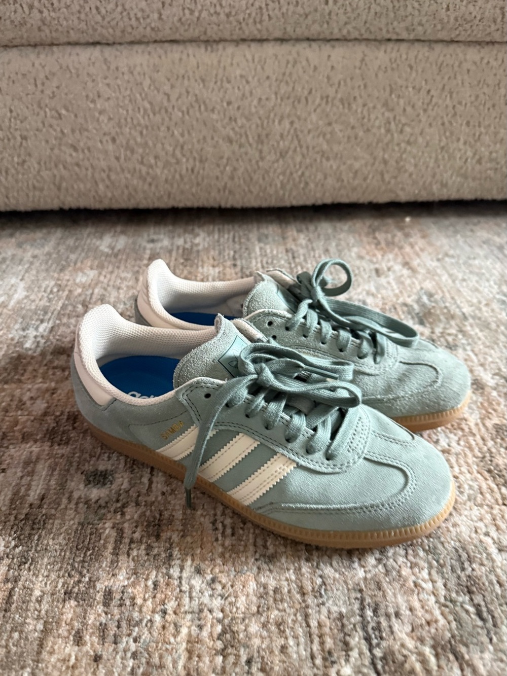 Adidas Samba Suede Sneakers in Mint Green and White - Men’s size 5/Womens 6 1/2
